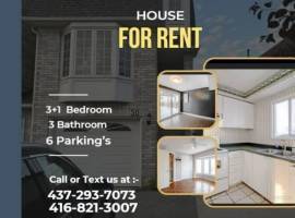3+1 Bedrooms House with 6 parking's for RENT